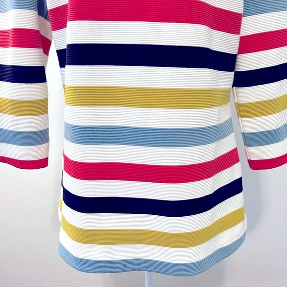 Boden Sarah Ponte Knit Ottoman Top with Multicolor Stripes. Size US 10 - Picture 6 of 12